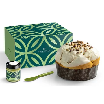 Panettone Pistacchio (pisztáciás) szett 1kg + 200g krém